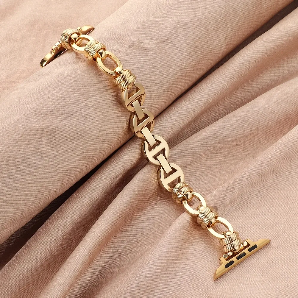 Metal Strap for Apple Watch Ultra/2 10 9 8 7 46mm 45mm 41mm Stainless Steel Chain Wristband for IWatch 6 5 4 SE/2 44mm 40mm 42mm