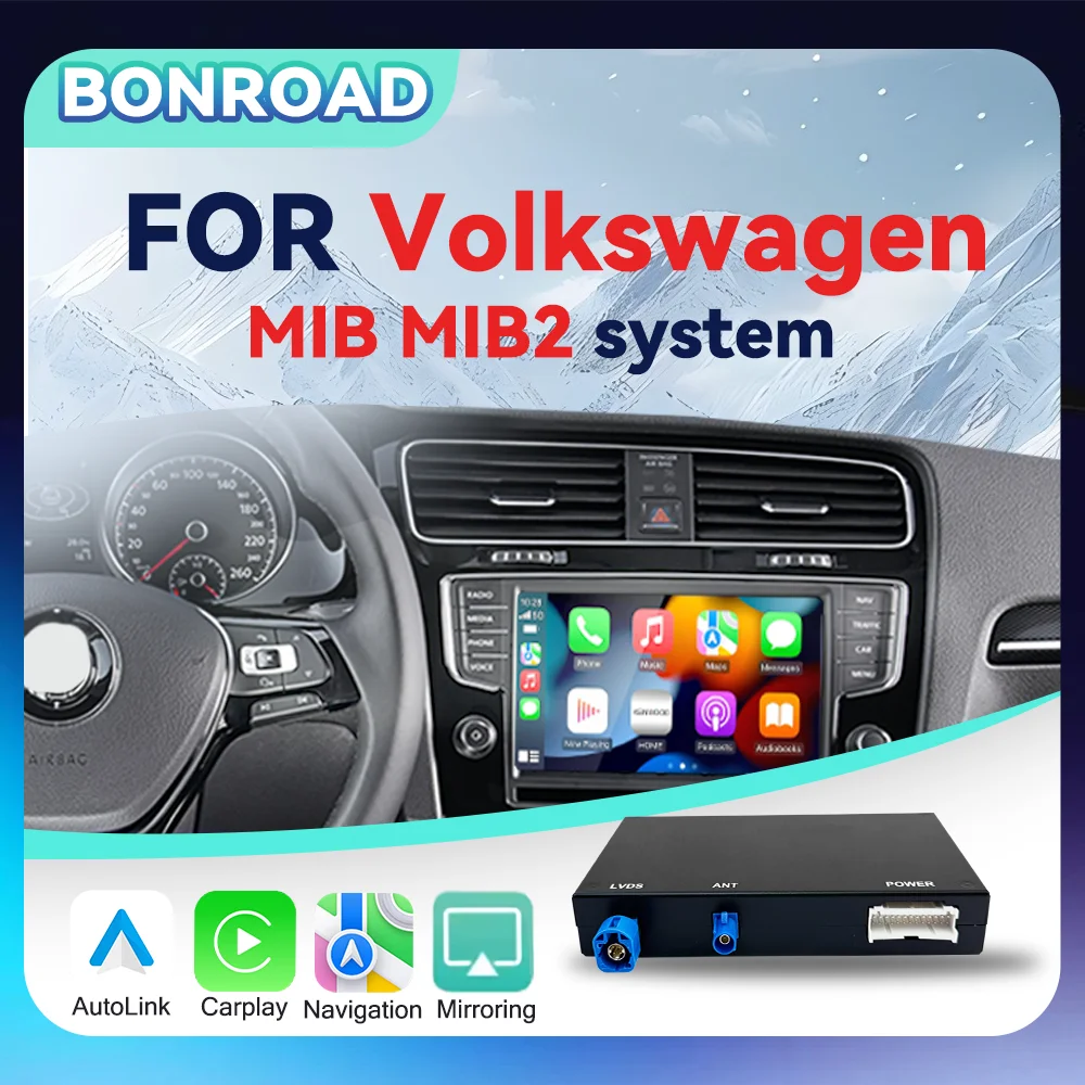 BONROAD Wireless CarPlay Android Auto Module MMI Box Per VW Volkswagen Skoda Octavia A5 Golf 7 Polo Passat B8 MIB MIB2 Mirroring Airplay Autolink