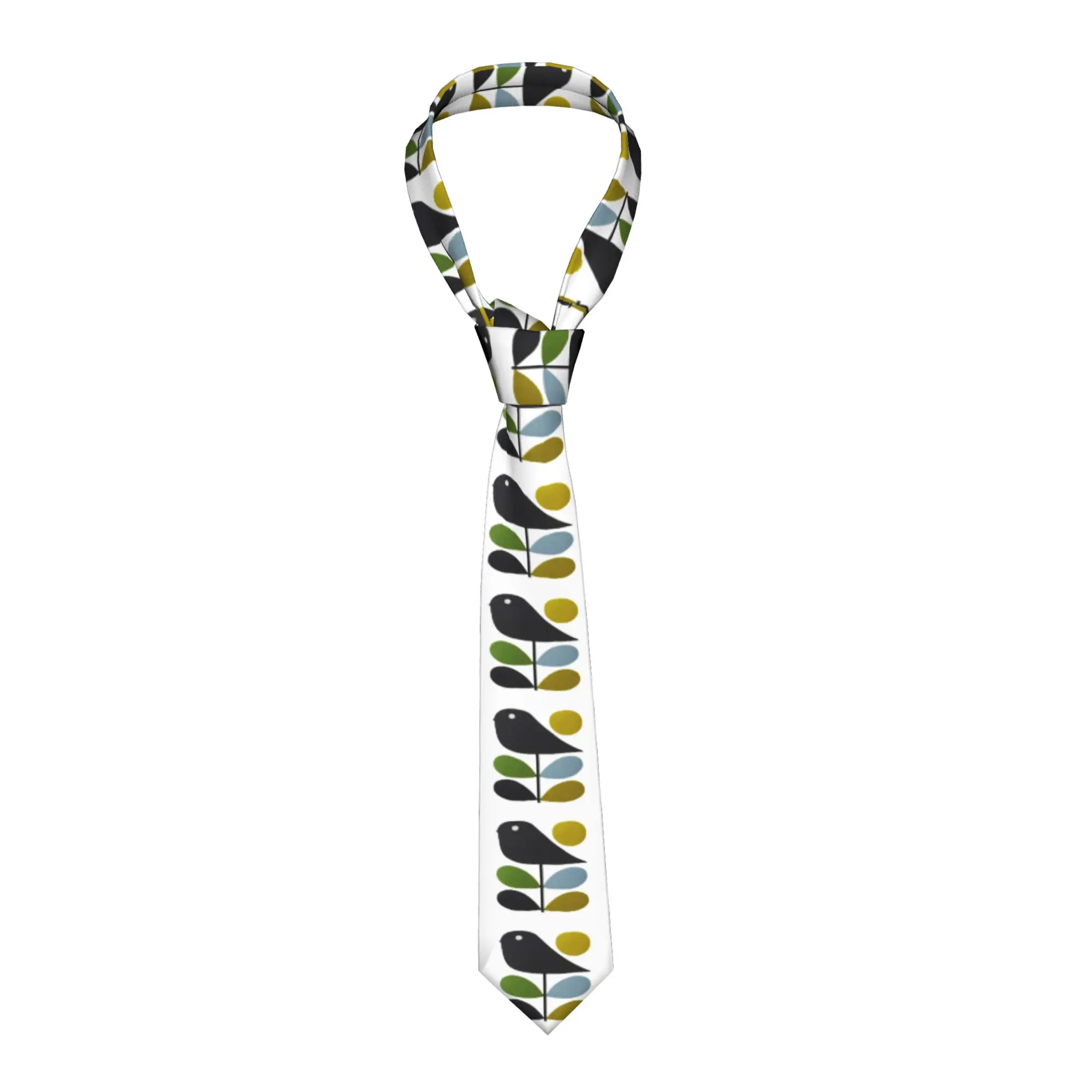 Kiely Orla Stem Bird Tie Men Formal Silk Flowers Geometric Necktie for Office