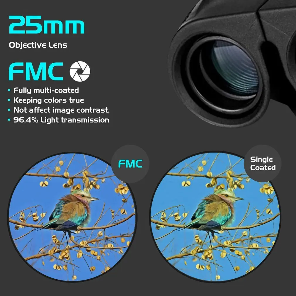 Obrázek 4: Přenosné dalekohled působnosti binoculars odborný binoculars 10x25 BAK4 hranol vysoký napájené binoculardropshipping velkoobchod