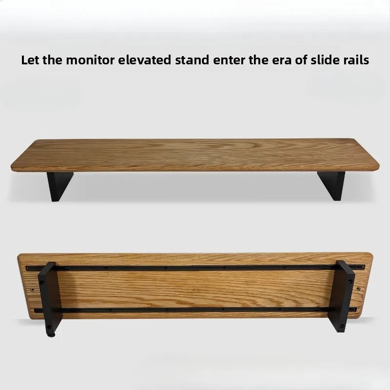 H20 North American Black Walnut Laptop Stand Modular Sliding Monitor Riser Ergonomic Desk Organizer for Computer & Notebook Base