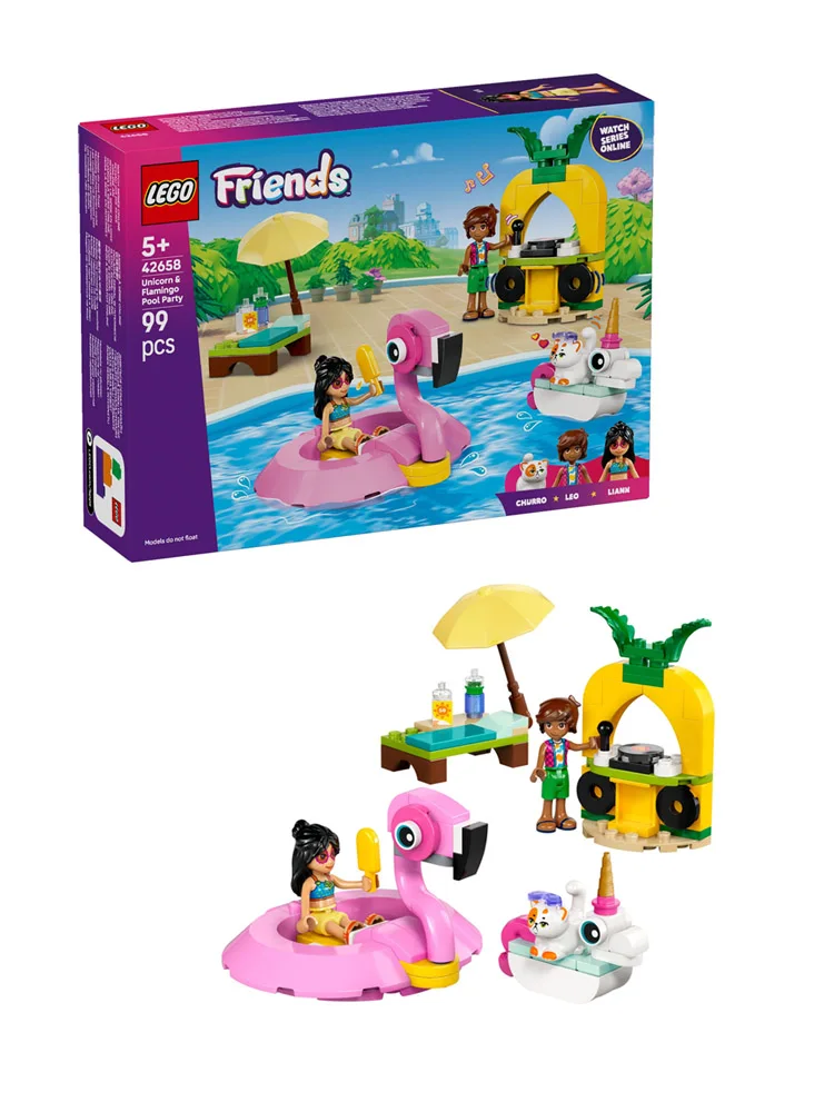 

Lego Good Friends 42658 Единорог и Флалита, вечеринка у бассейна, строительный блок, игрушка, подарок на день защиты детей