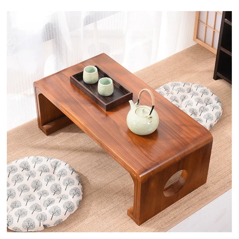 

Solid Wood Vintage Coffee Table Asian Style Retro Sofa End Side Japanese Tatami Side Table Livingroom Home Furniture