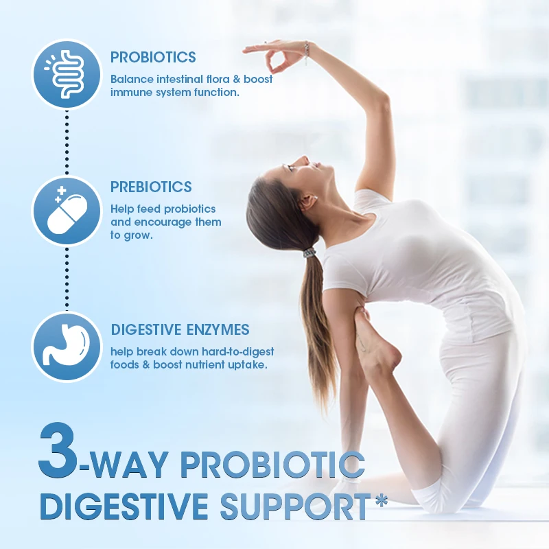 300 Billion Probiotics Contain Prebiotics and Digestive Enzymes Improve Intestinal Digestion and Support Immune Health Slimming