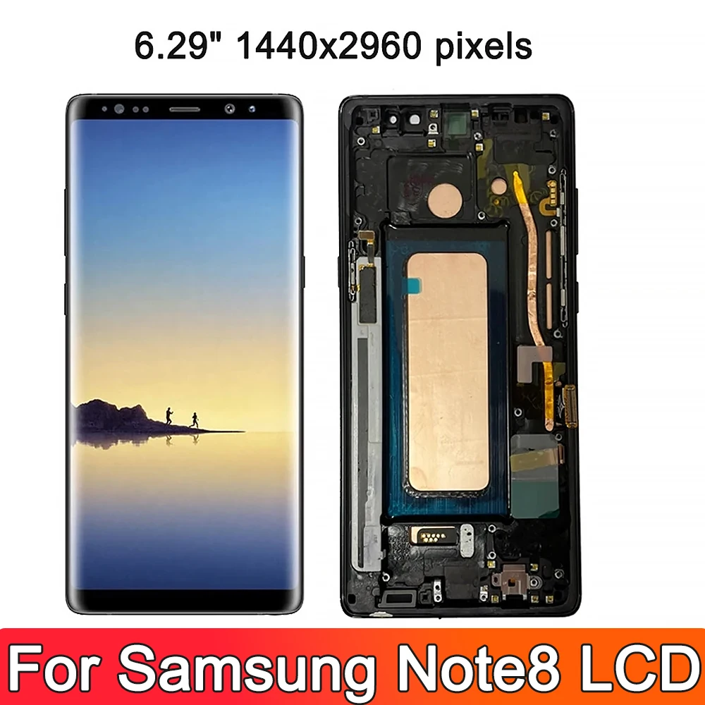 TFT LCD touch screen for Samsung Galaxy Note 8 N950 N9500, replacement parts with frame, 100% tested