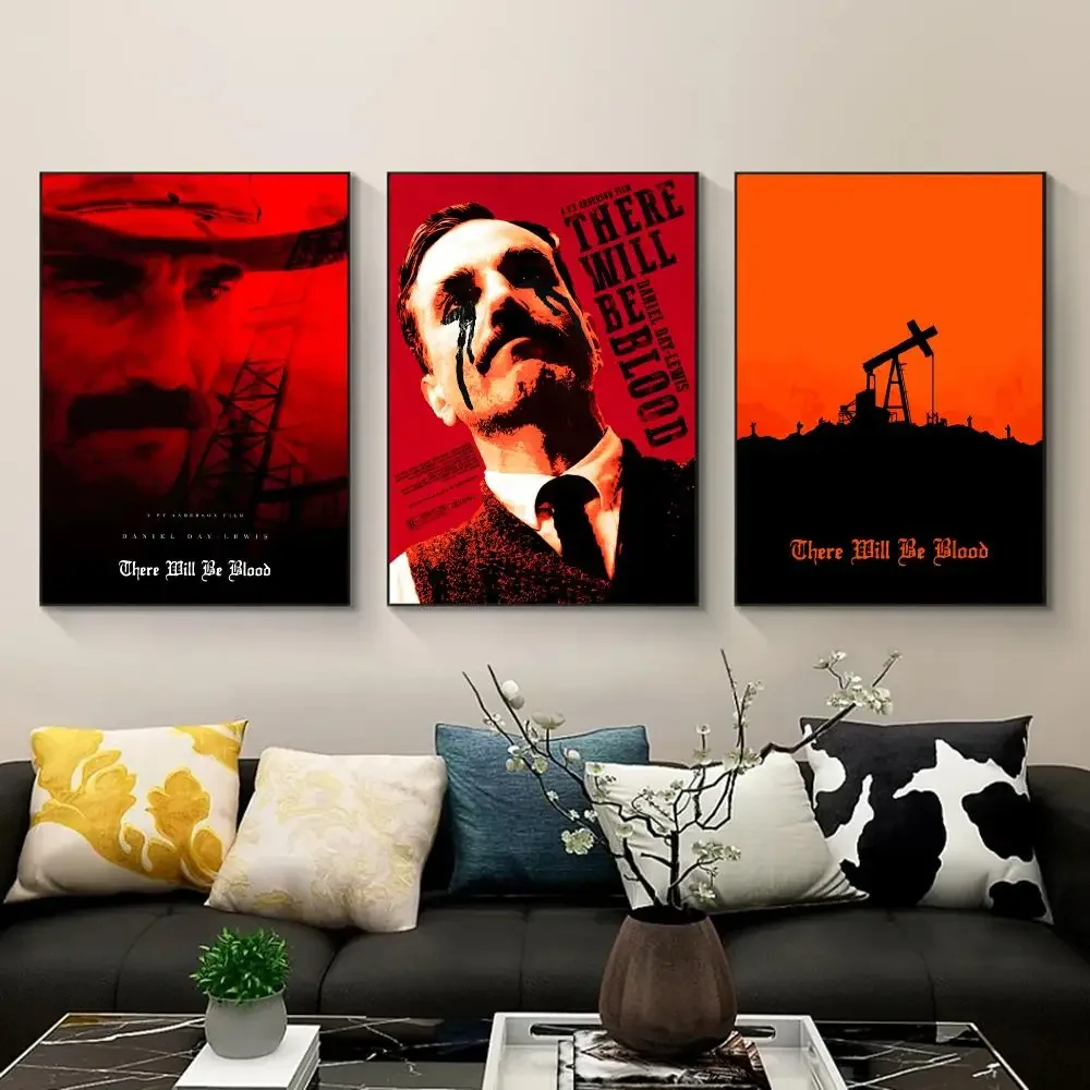 There Will Be B-Blood Poster Waterproof PP Self-Adhesive,Removable Wall Decor For Bedroom Entrance Bar Cafe Ideal Gift