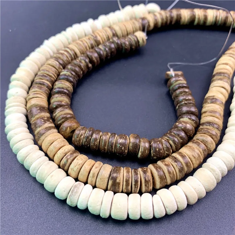 

110pcs Handmade Coconut Beads Natural Wood Spacers for Boho Jewelry Making Eco-Friendly DIY Craft Supplies