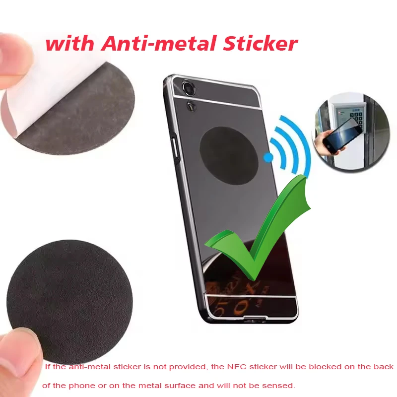 100Pcs Ferrite Shielding Patch Anti-metal Sticker External NFC Module for Smartphones NFC Signal Booster for Metal Surface