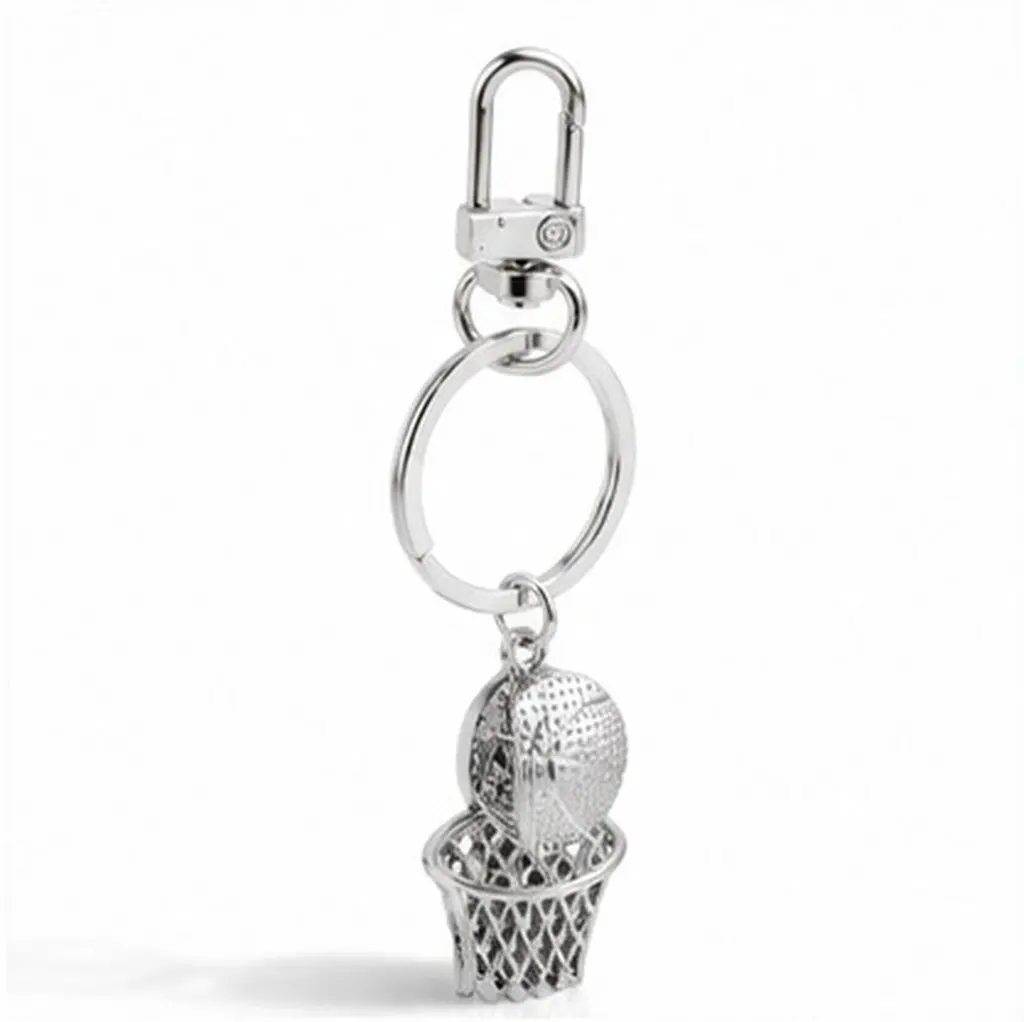 Basketball Keychain Zinc Alloy Sports Keyring Exquisite Detailing Team Spirit Accessory Bag Backpack Key Holder Basketball