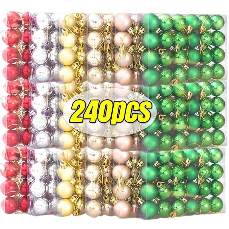 Multicolor Mini Christmas Balls Ornament DIY Xmas Tree Hanging Pendants Electroplated Ball New Year Gifts Home Decors Wholesale