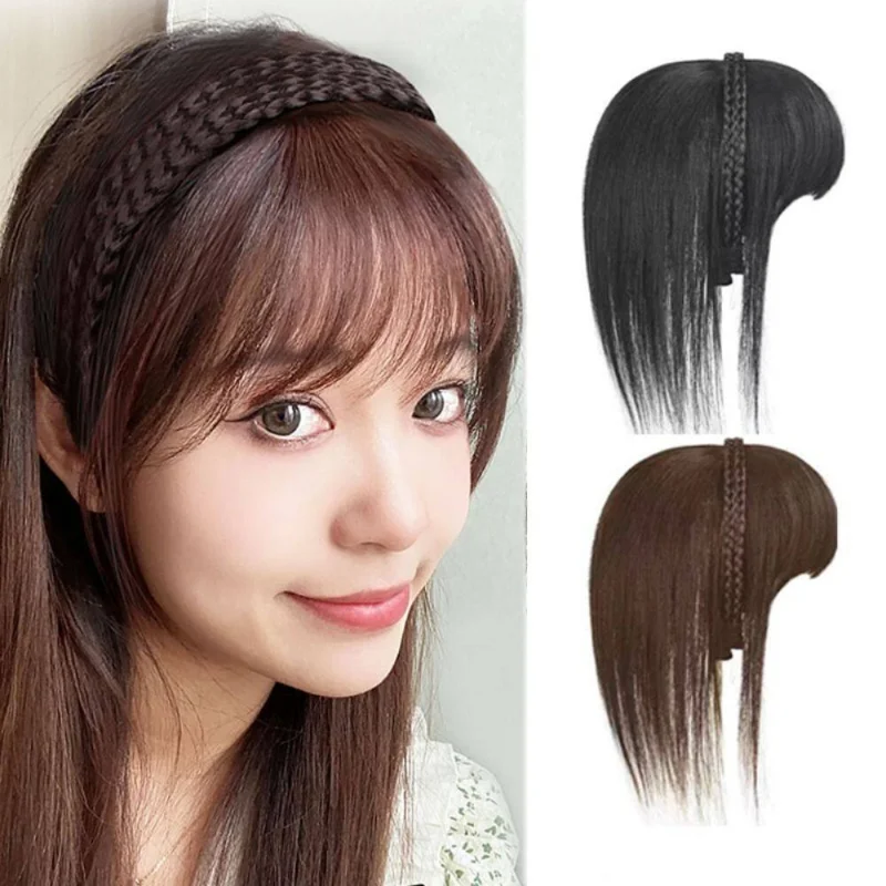 

Braided Headband Wig Synthetic Fake Bangs Hair Fringe Bands Braids Headband Hair Extensions Hairpieces Headwear Hair Accessories