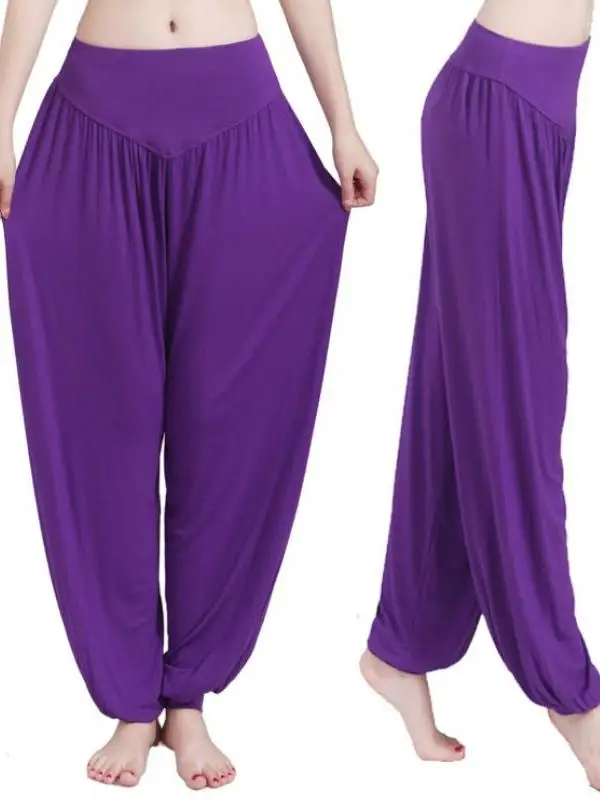 Pantaloni da yoga larghi a vita alta Pantaloni da lanterna da ballo Pantaloni lunghi da strada Materiale sottile Primavera 2023 Tendenza moda