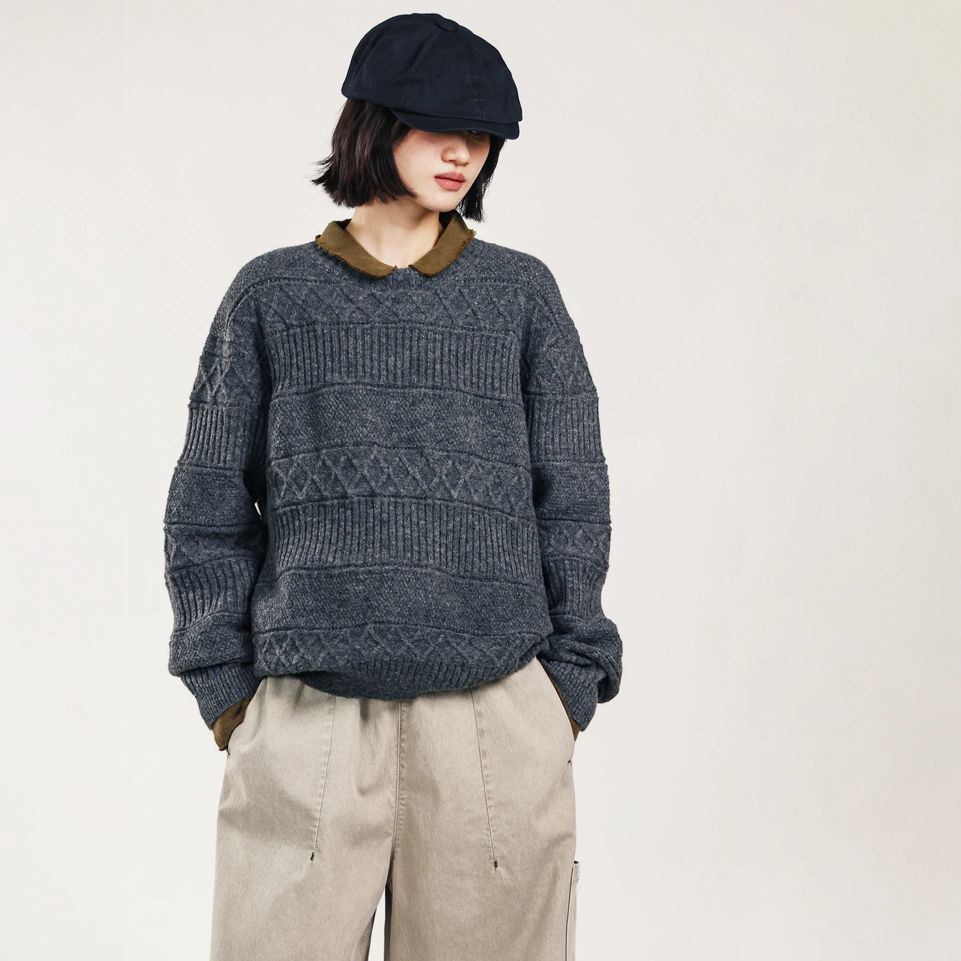 

Loose Women's Sweater Thi Yarn Stra Autumn Winter Faion Commute Sle Regular Sve Long Sve Stand Length