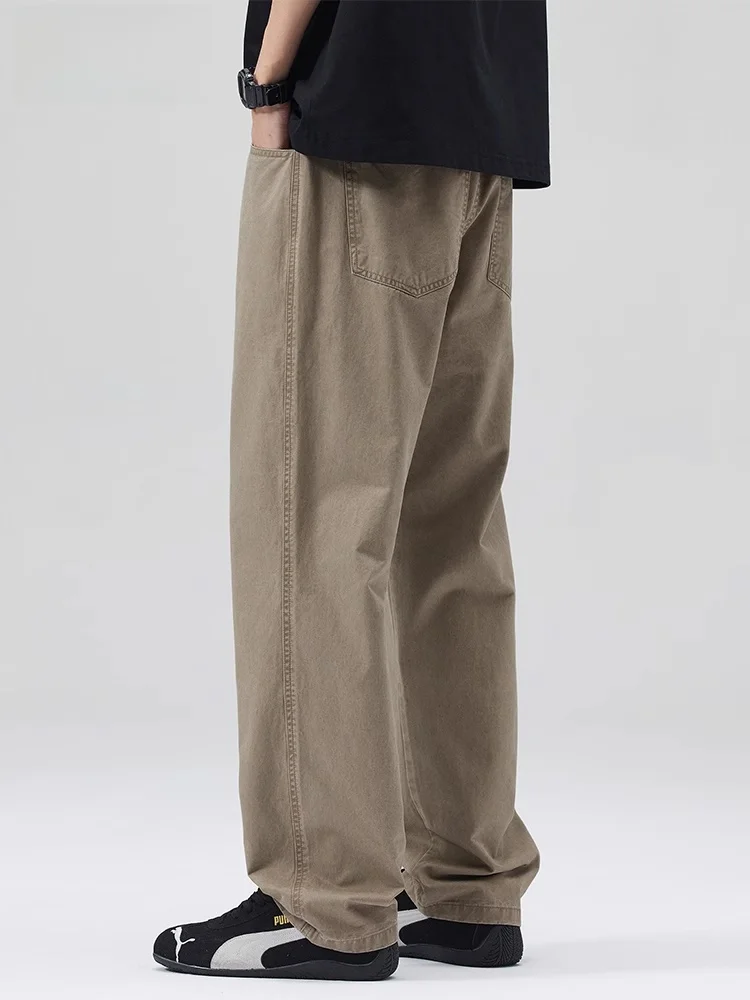 

Loose Fit American Casual Cotton Trousers Men's Summer New Sle Straight Leg Long Pants Breathable Comfortable Spor