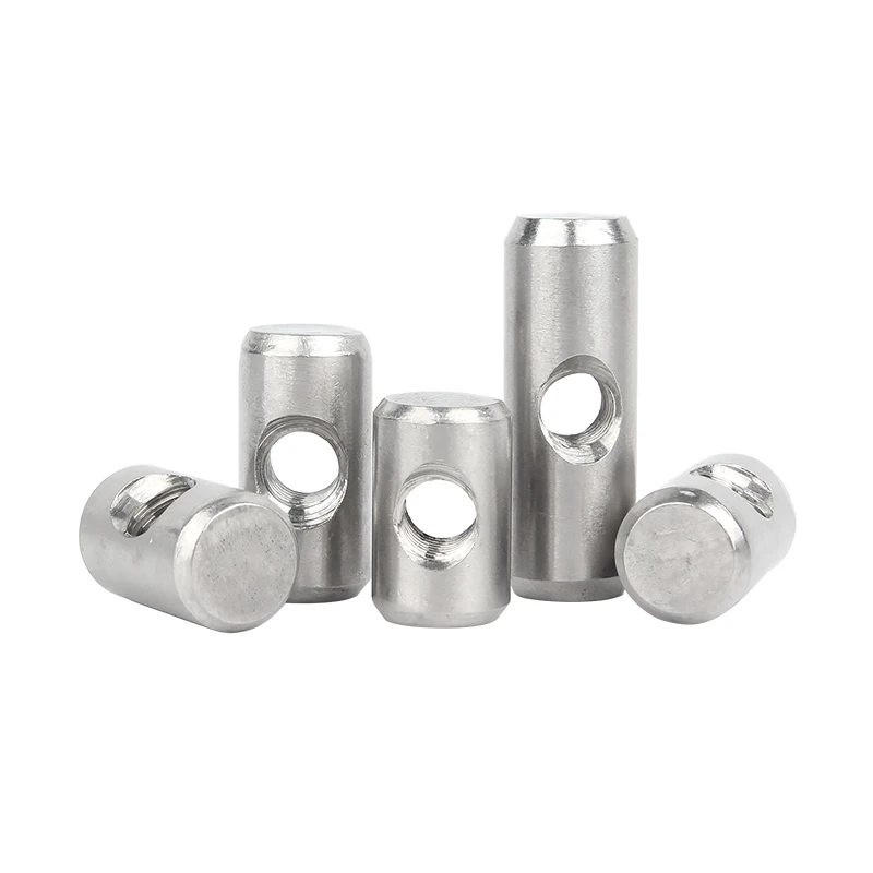 M4 M5 M6 SUS304 Edelstahl-Zylinderbolzen, zylindrischer Stift, Dübel, Kreuzloch-Hammer-Einbettmutter für Holzmöbelzubehör – Detail 3