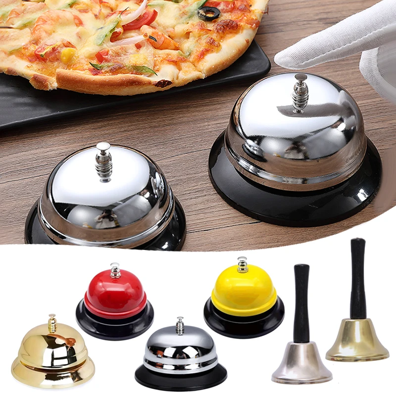 Vintage Metal Service Bell Counter Desk Bell For Restaurant, Hotel, Game Show, Coffee Shop Multifunctional Portable Hand Bell