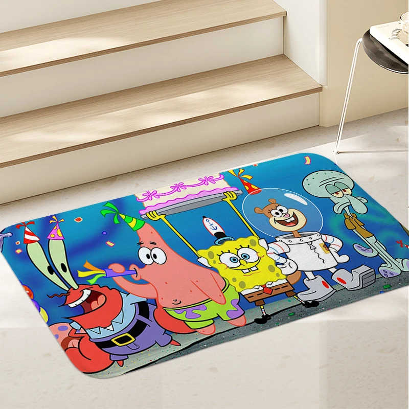 

Foot Mat S-SpongeBobs Cute Outdoor Entrance Doormat Bathmat Rug for Bedroom Living Room Floor Carpet Anti Slip Home Decorations