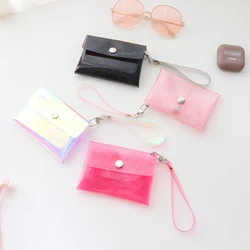 Fashion Transparent Waterproof Pvc Women Men Credit Card Id Card Storage Bag Mini Wallet Girls Coin Purse