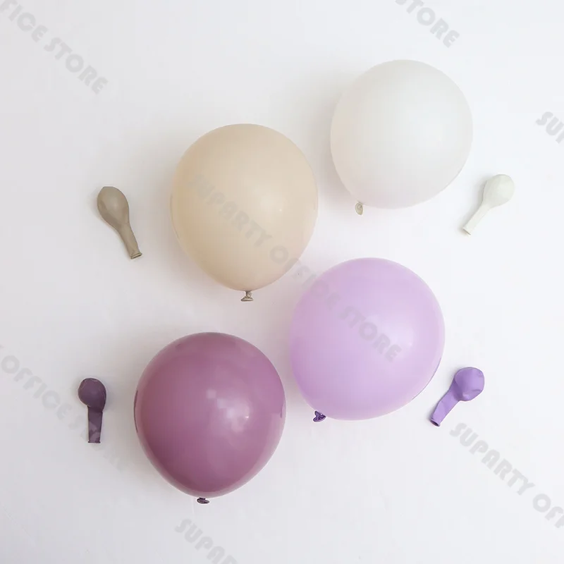 5/10/12inch Custom Retro theme Balloons Dusk Purple Natural Sand Balloon Garland Arch Baby Shower Wedding Birthday Party Deco