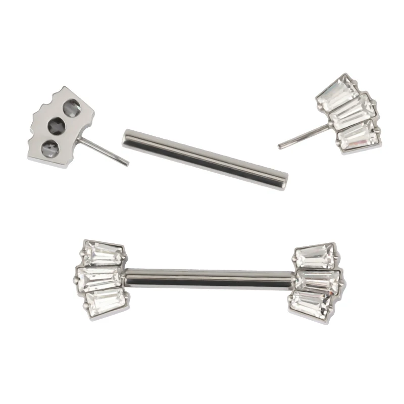 14G ASTM F136 Titanium Nipple Barbell Ring Piercing Jewelry Threadless Sexy Hot Cute Flower