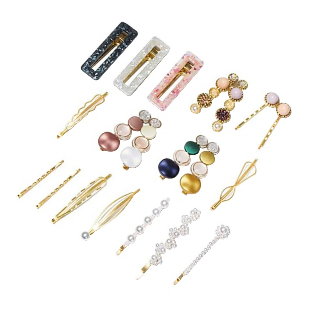 

20 Pcs Hair Clips Acrylic Barrettes Girls Acrylic Barrettes Durable Non Slip Grip Elegant Suitable All Hairstyles