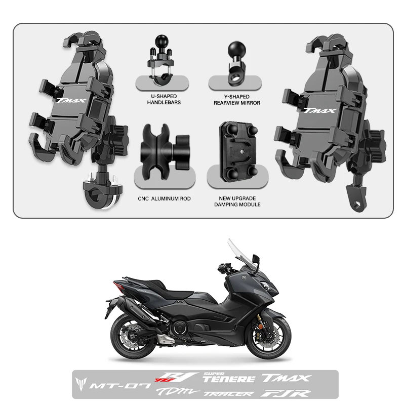 

Phone Mount Stand Motorcycle Holder 360° Rotatable ABS Adjustable For Yamaha TMAX 530 Tmax 500 T-MAX 560 TMAX530 tmax560