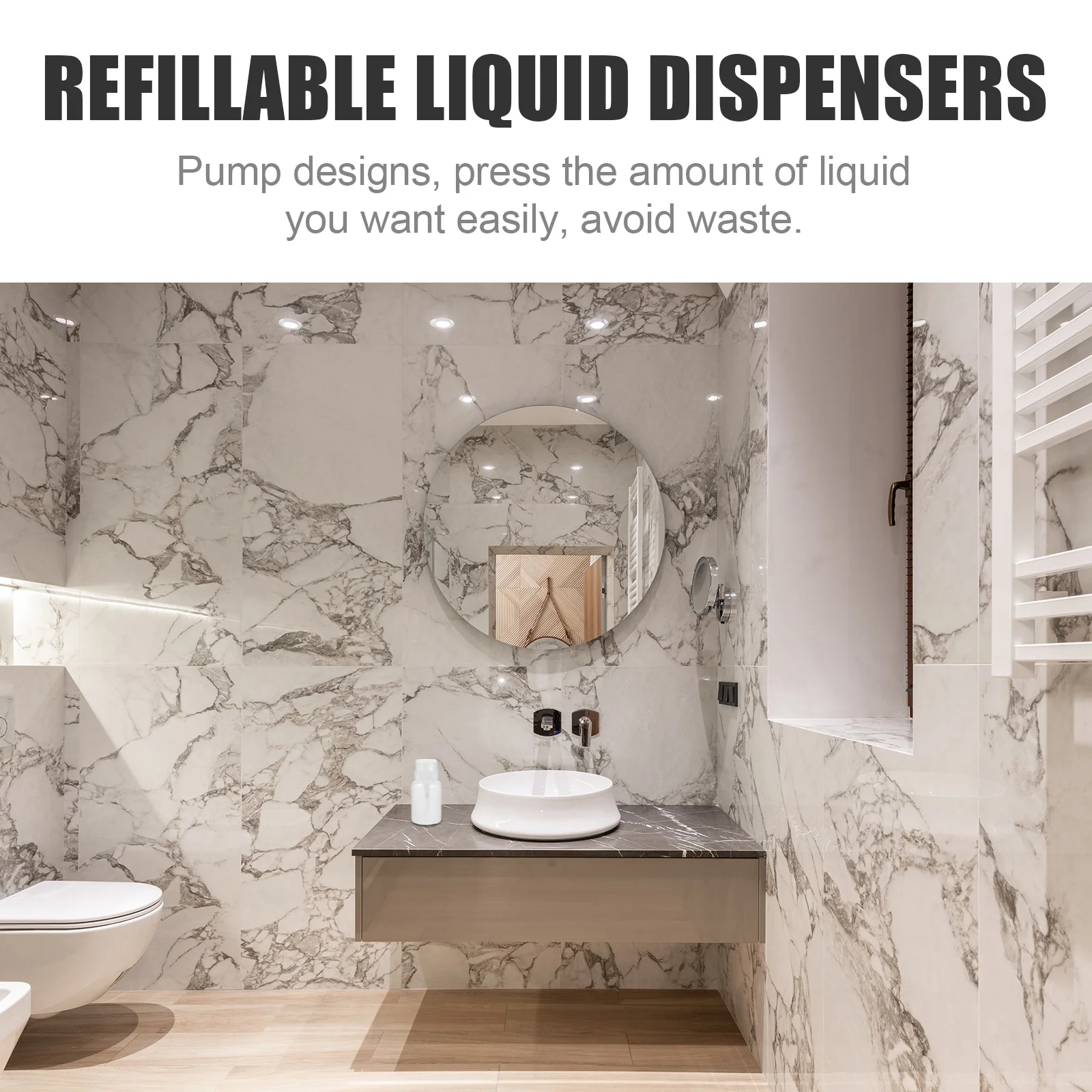 

4Pcs Press Type Liquid Pump Bottles 250Ml Refillable Dispensers for Makeup Remover Shower Bathroom Bottles Pump Bottle