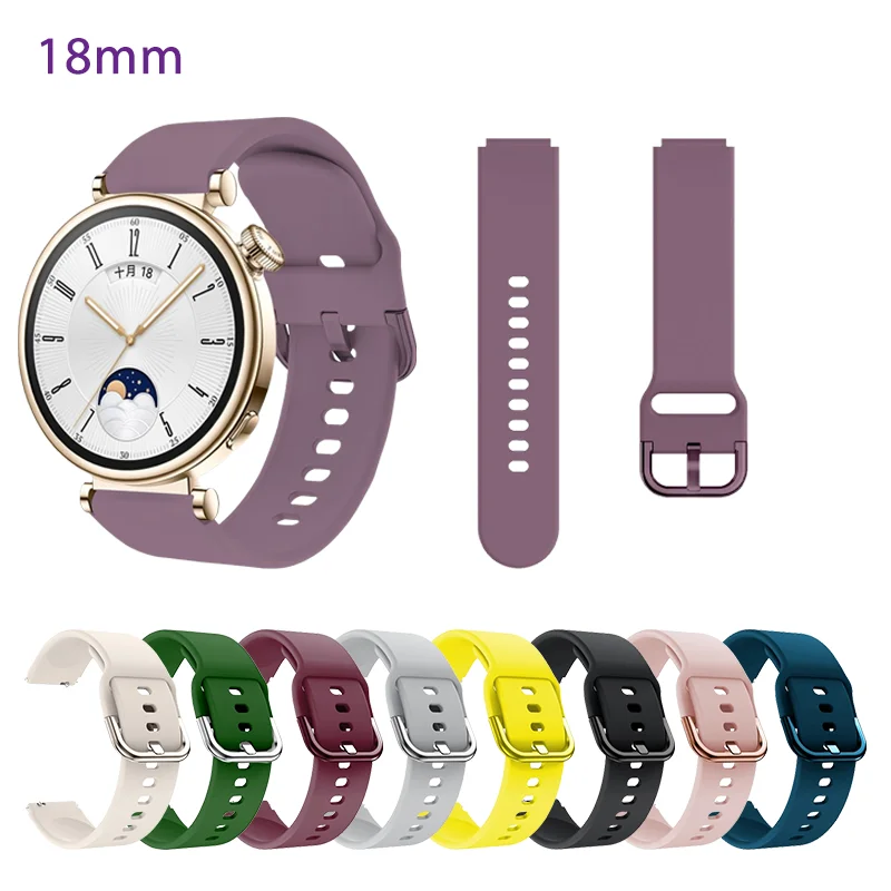 Huawei gt4用ストラップ,シリコンバックル,ランニングブレスレット,女性と女の子のアクセサリー,41mm, 18mm