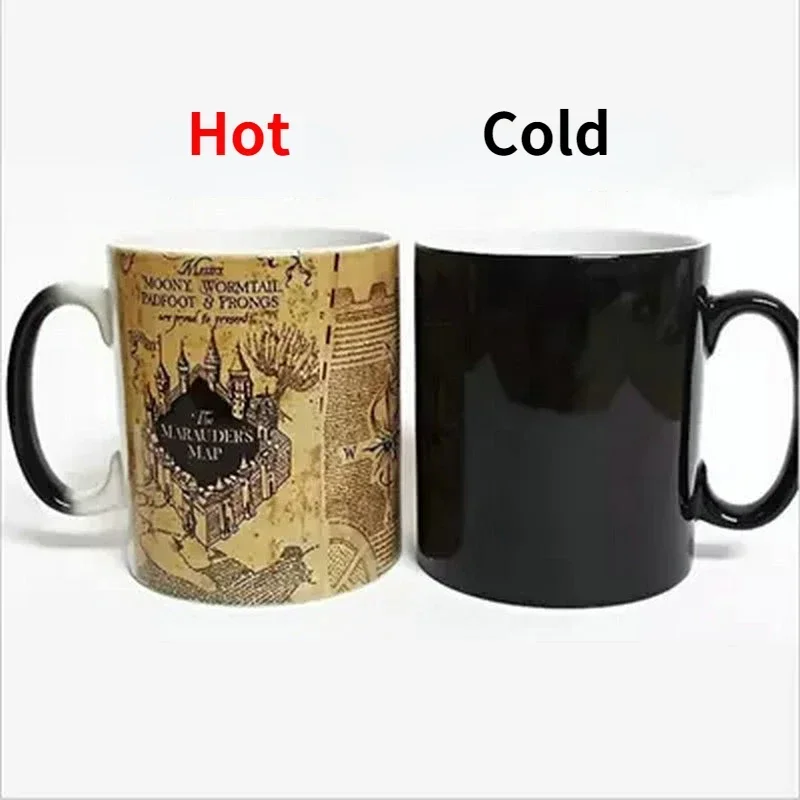 Color Changing Mug Creative Magic Mug Marauders Map Mischief Heat Discoloration Tea Coffee Mugs Hot Drink Cup Drinkware Gift