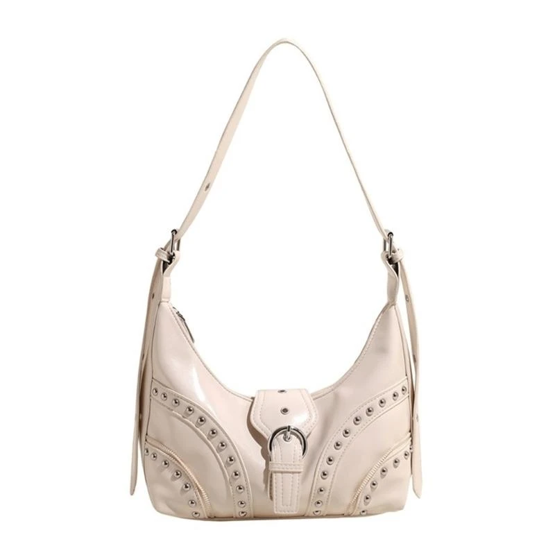 

Women Shoulder Bag Studded Crossbody Bag Dumplings Bag Korean Styles Armpit Bag