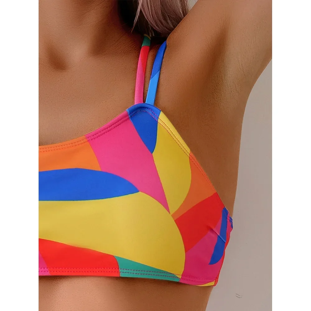 Sexy High Waist Bikini 2025 Women Swimsuit Two Piece Swimwear One Shoulder Bikinis Set Swimming Bathing Suits Brazilian Biquini