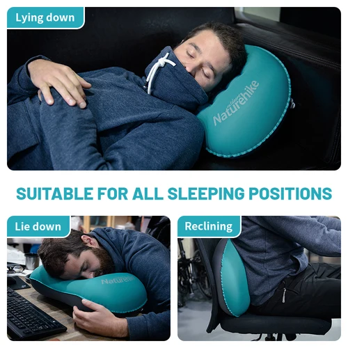 Imagen 2 del producto Naturehike-almohadas inflables ultraligeras para acampar, asiento inflable portátil para el cuello, almohada de viaje, senderismo, almohada de aire para dormir
