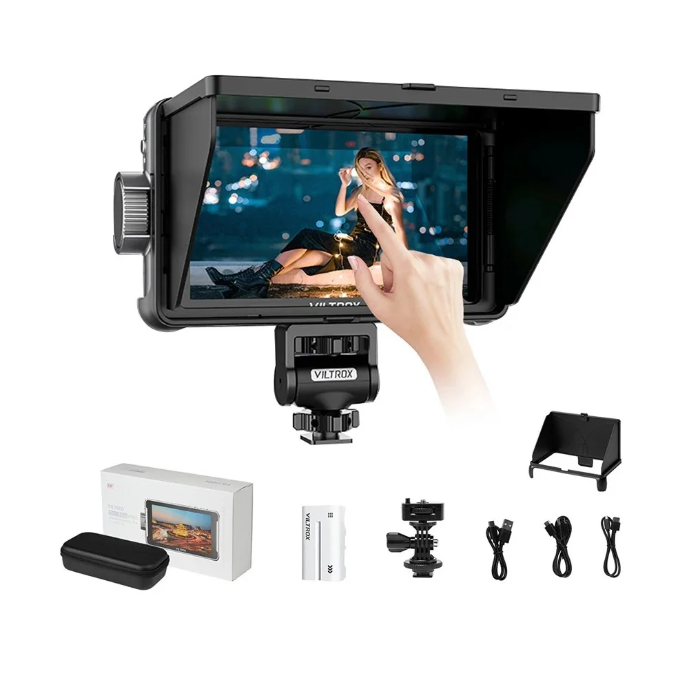 VILTROX DC-550 Pro, Monitor de Estudio Profesional de 5.5 Pulgadas, Pantalla Táctil HDMI 4K, Monitor de Campo con 3D LUT, Monitor de Director 1920x1080