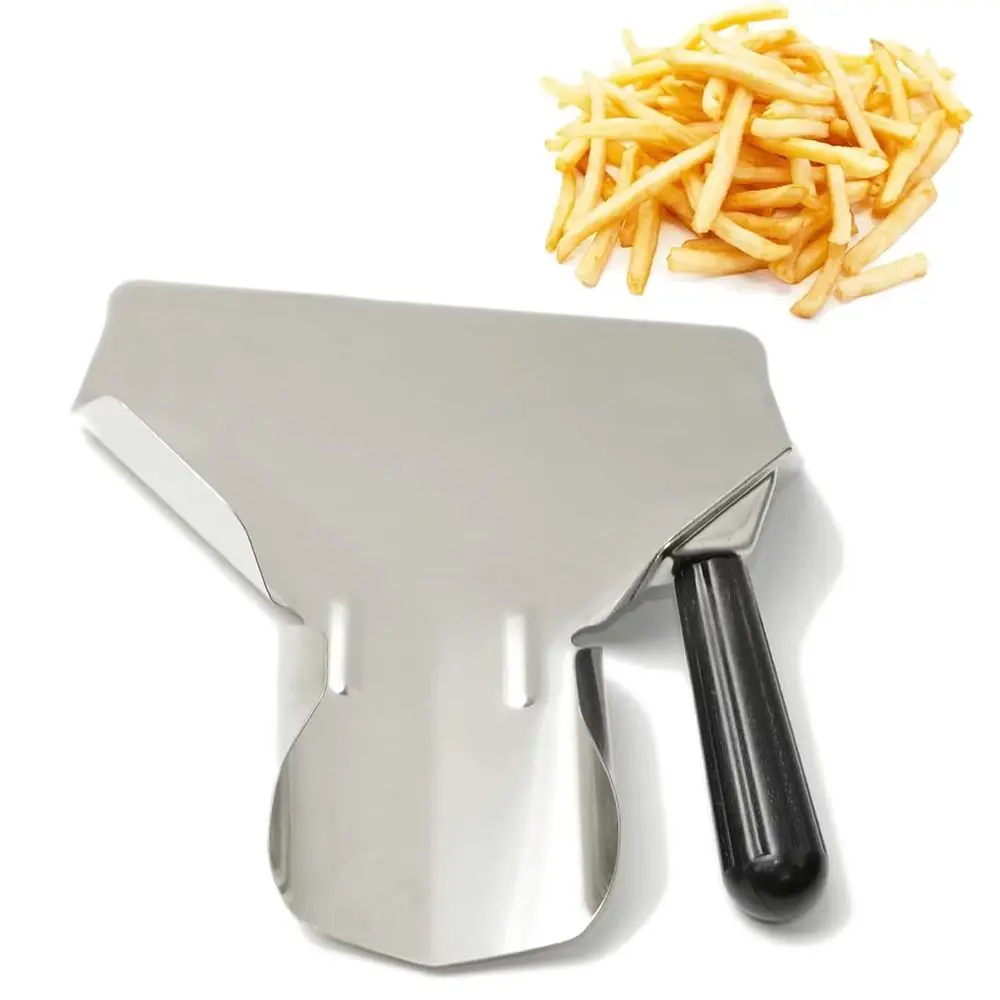 

Stainless Steel French Fries Shovel Single/Double Handle Anti-Corrosion Baking Tool Shovel Useful Professional