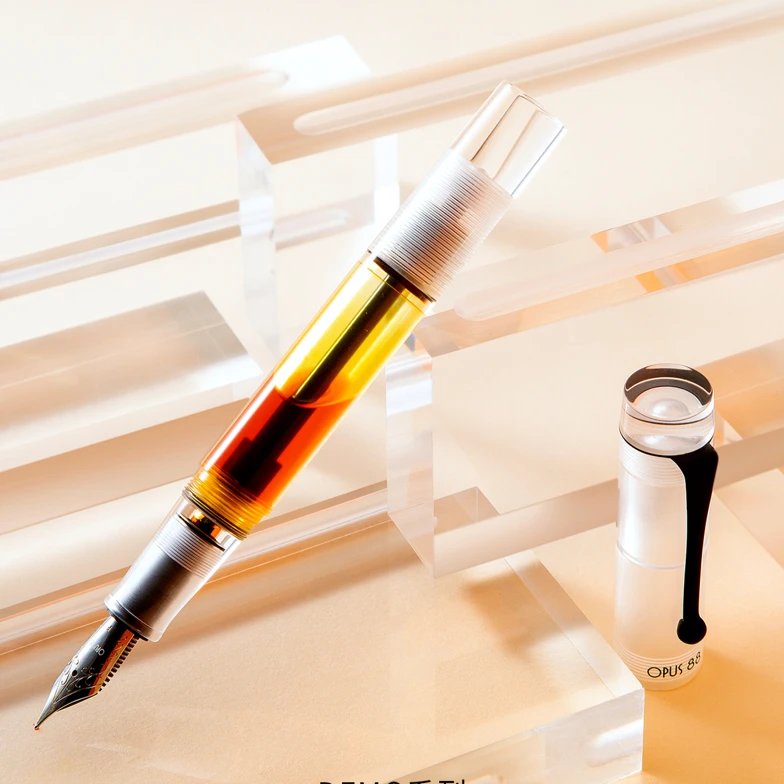 

OPUS 88 DEMO Fountain Pen Transparent Design JOWO Number 6 Nib Eye Dropper Filling System Writing Practice Pen