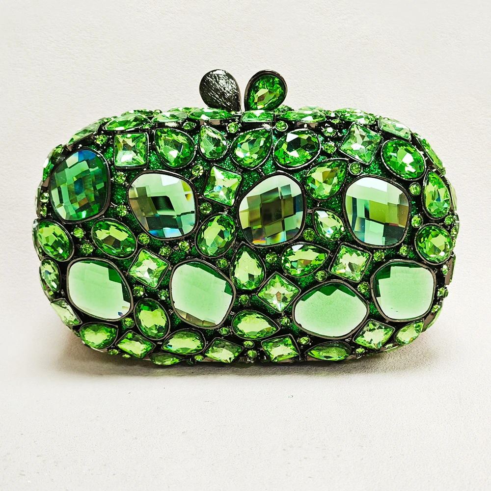 

WHTUOHENG Purple Stone Clutches Diamond Evening Bag Crystals Wedding Party Purse Women Luxury Handbag Rhinestone Bridal Clutch
