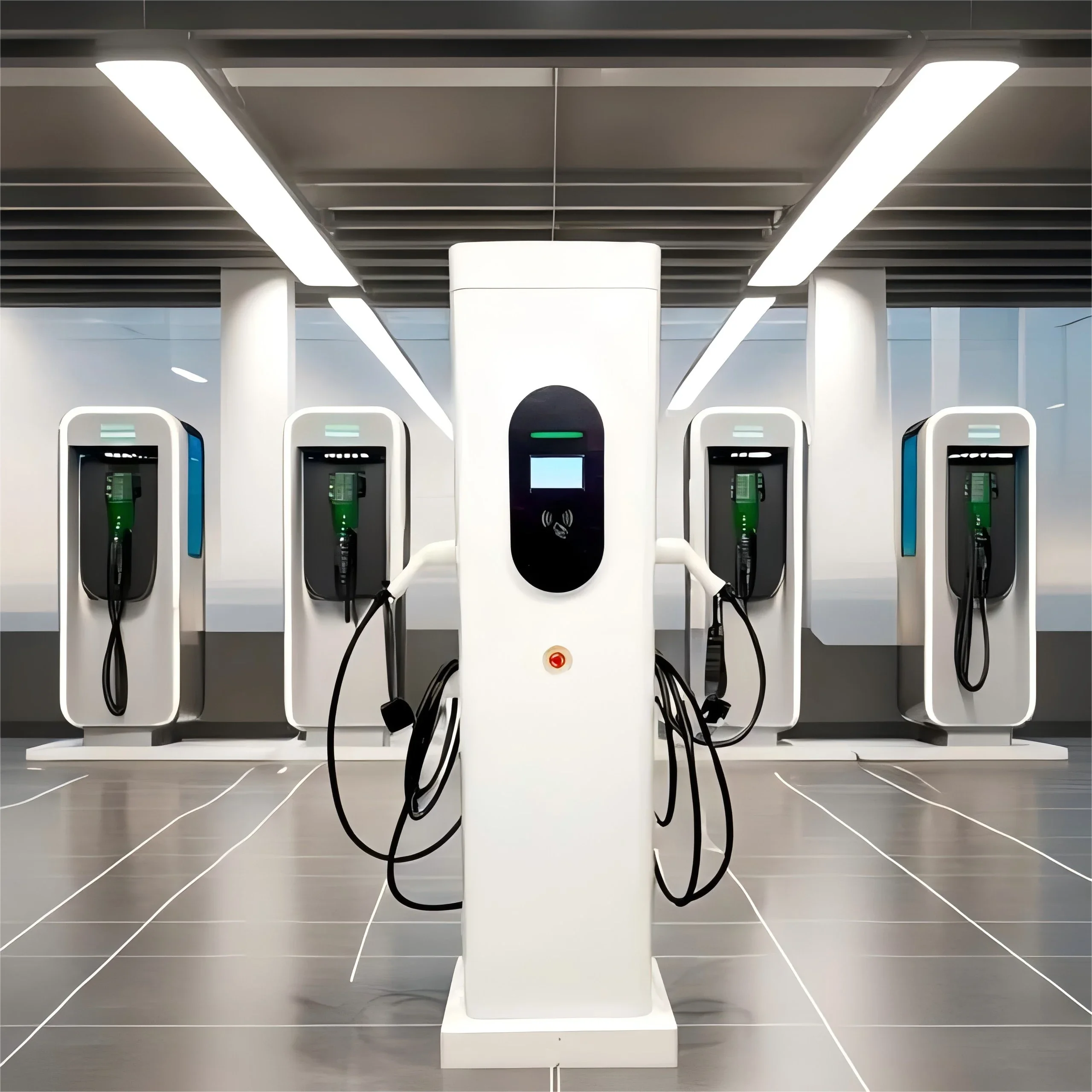 Manufacturer of 7KW 11KW 22KW double gun Floor-Mounted EV Charging Stations Type 2 GBT J1772 TYPE 1 OCPP electrical Charger