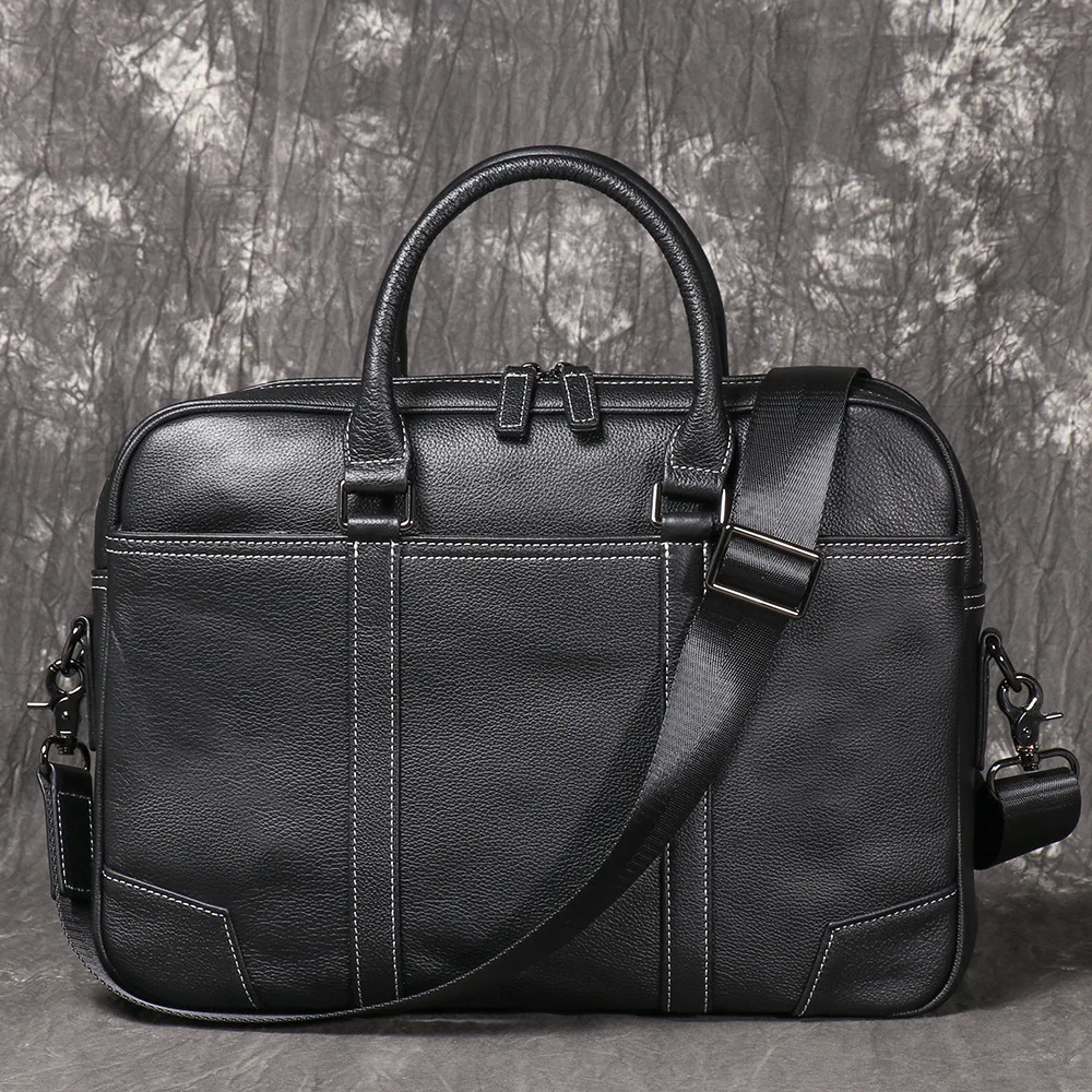 

Men's high-end genuine leather business briefcase 15.6-inch computer storage single-shoulder crossbody bag