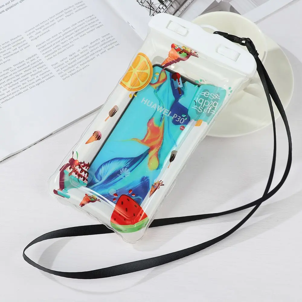 Transparent Lanyard Phone Case Compressive Mobile Phone Protection Bag Double Airbag Waterproof Bag Touch Screen