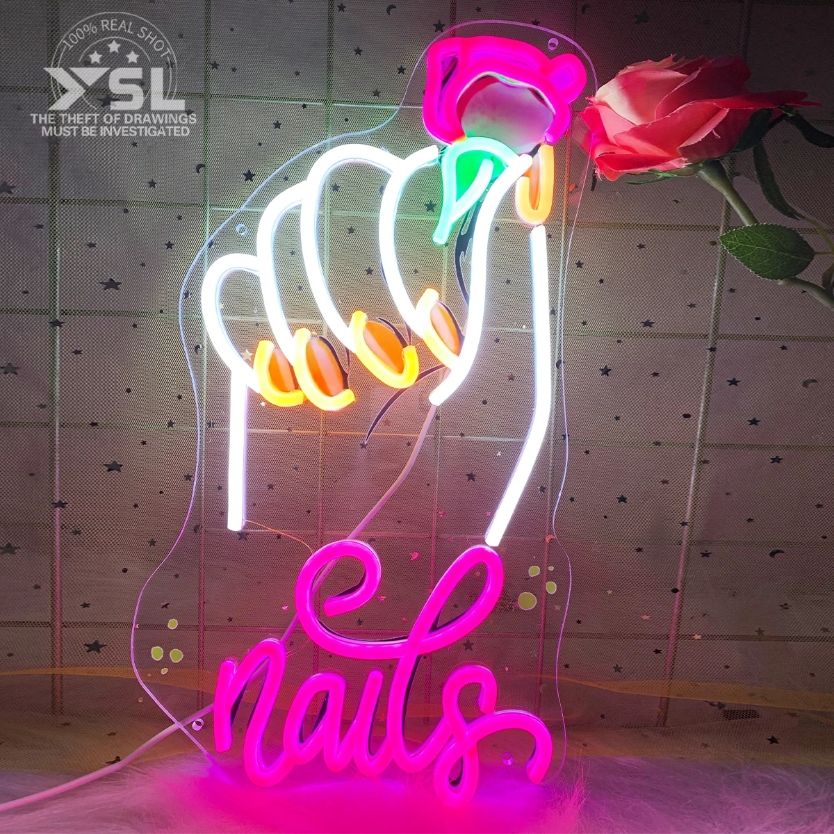 Letrero de neón que sostiene una rosa para citas, propuesta de matrimonio, letrero de iluminación LED Personal, dormitorio, hogar, Bar, decoraciones