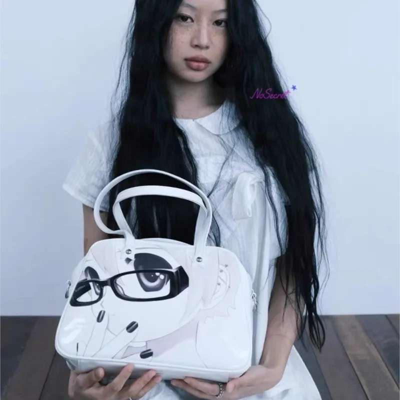 

JIAERDI японская белая милая сумка Ita женская кожаная сумка большой емкости Y2k женская сумка Harajuku Star повседневная сумка через плечо 2025