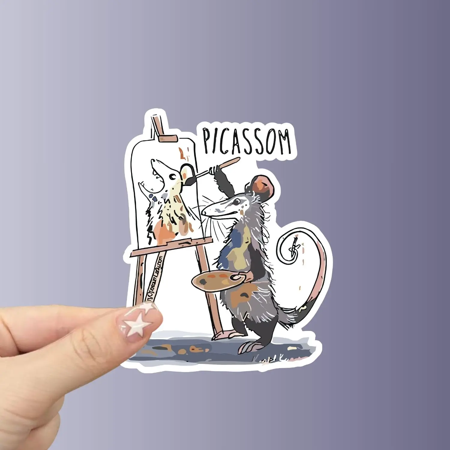 5pcs Negative Rat Painting Theme Stickers, suitable for decorating laptops, water bottles, etc