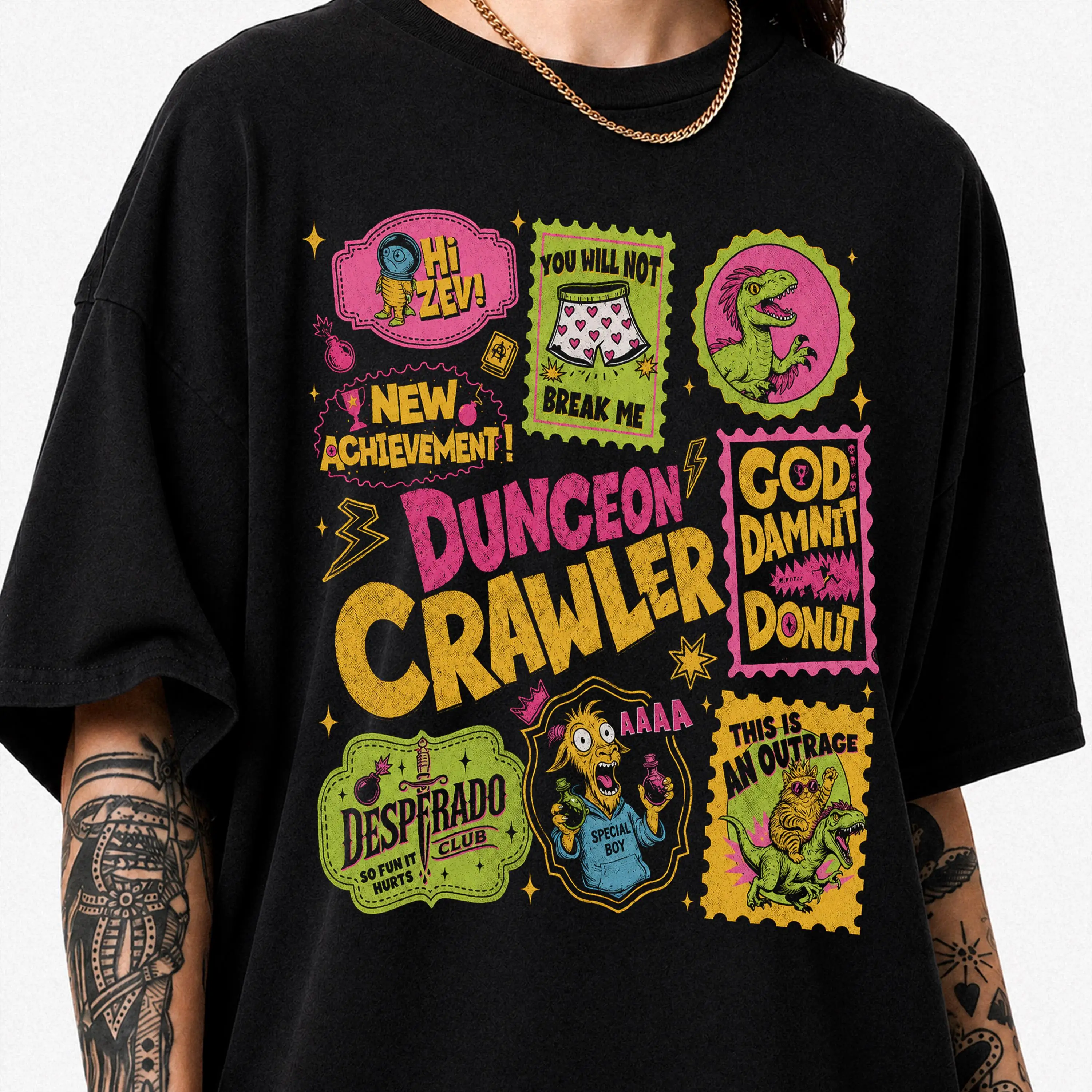 Dungeon Crawler Tee, Donut Shirt, SciFi Book Fan Apparel