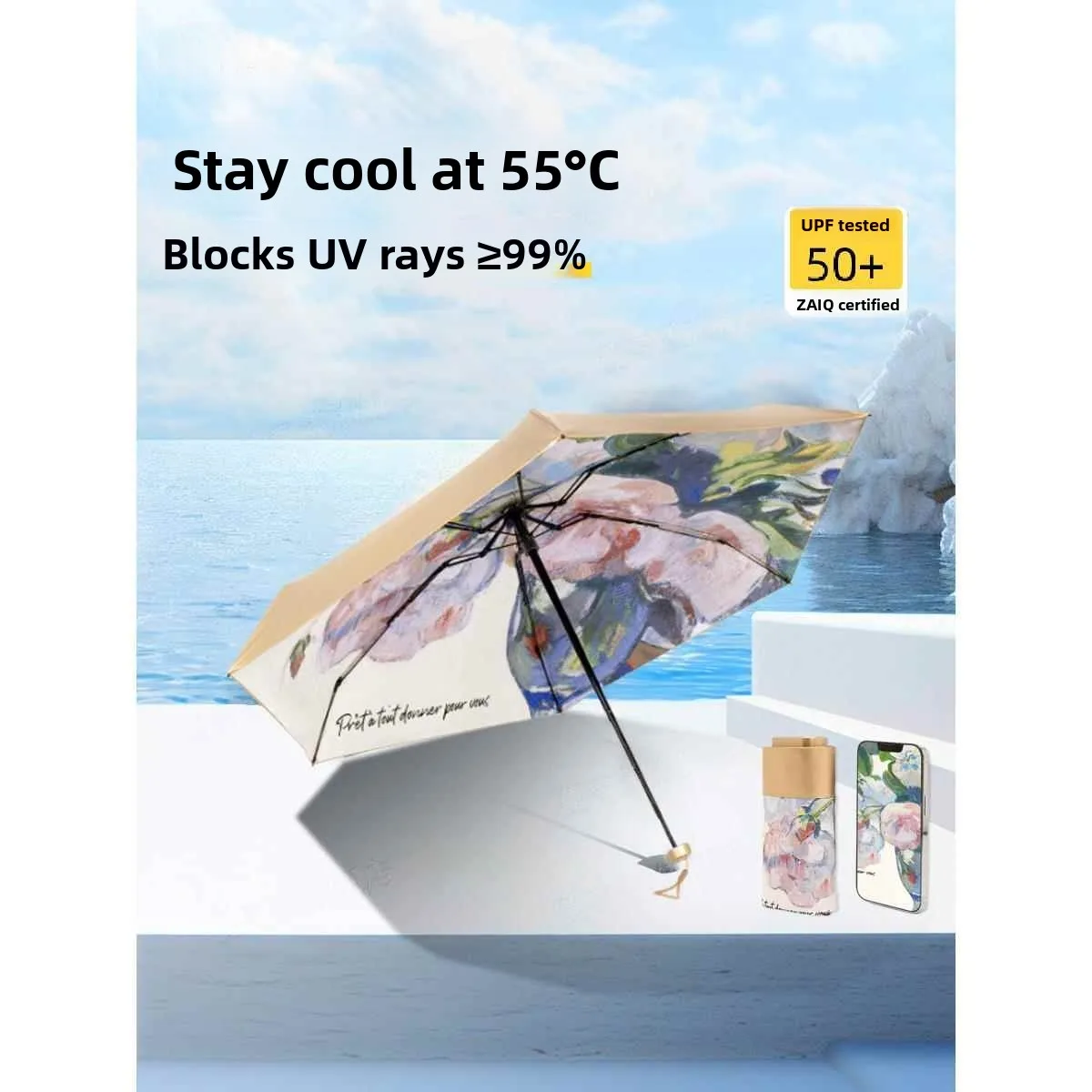 

Women's Compact Lightweight Sunshade Umbrella Capsule Design UV Protection Rain And Sun Dual Purpose Portable Sun Blocking Um...