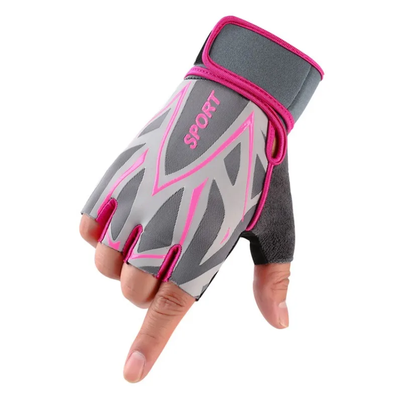 المهنية رياضة الدمبل قفازات نصف اصبع اللياقة البدنية المضادة للانزلاق قبضة اليد النساء الرجال الدراجات دراجة موضة أصابع قفازات