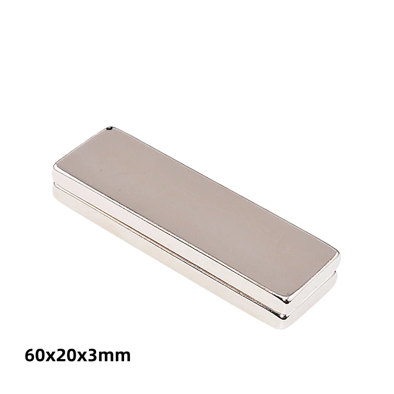 60x20x3mm Square Magnets Can Be Widely Used 60*20*3mm for Refrigerators, Office Document Fixation and DIY 60mmx20mmx3mm