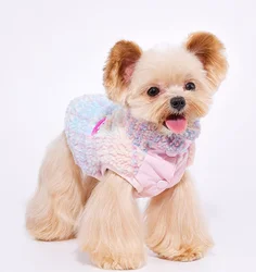 Thick Fleece Coat for Dogs and Cats, Retro Zipper Jacket, Small and Medium Dog Outwear, Pet Costume Clothes, Winter