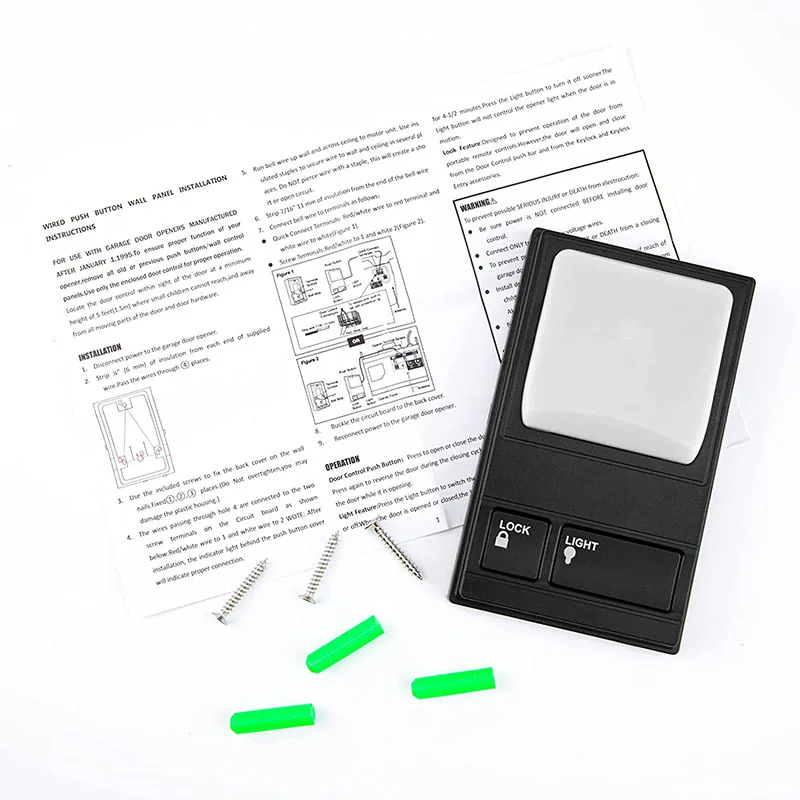 78LM Panel de Control multifunción de abridor de puerta de garaje con Control de iluminación, temporizador de luz ajustable para comodidad, montado en la pared