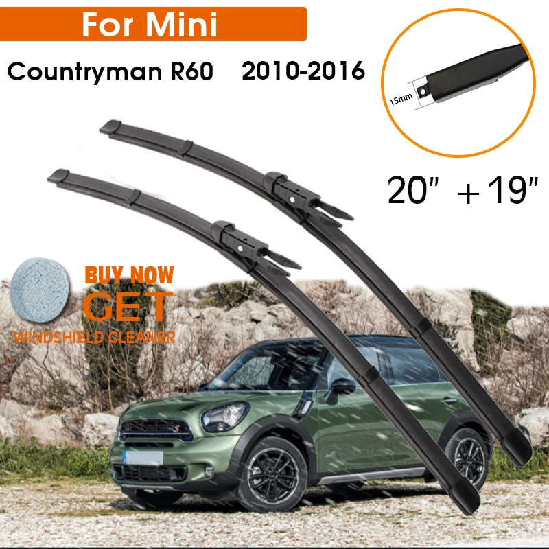 

Car Wiper For Mini Countryman R60 2010-2016 Windshield Rubber Silicon Refill Front Window Wiper 20"+19" LHD RHD Auto Accessories