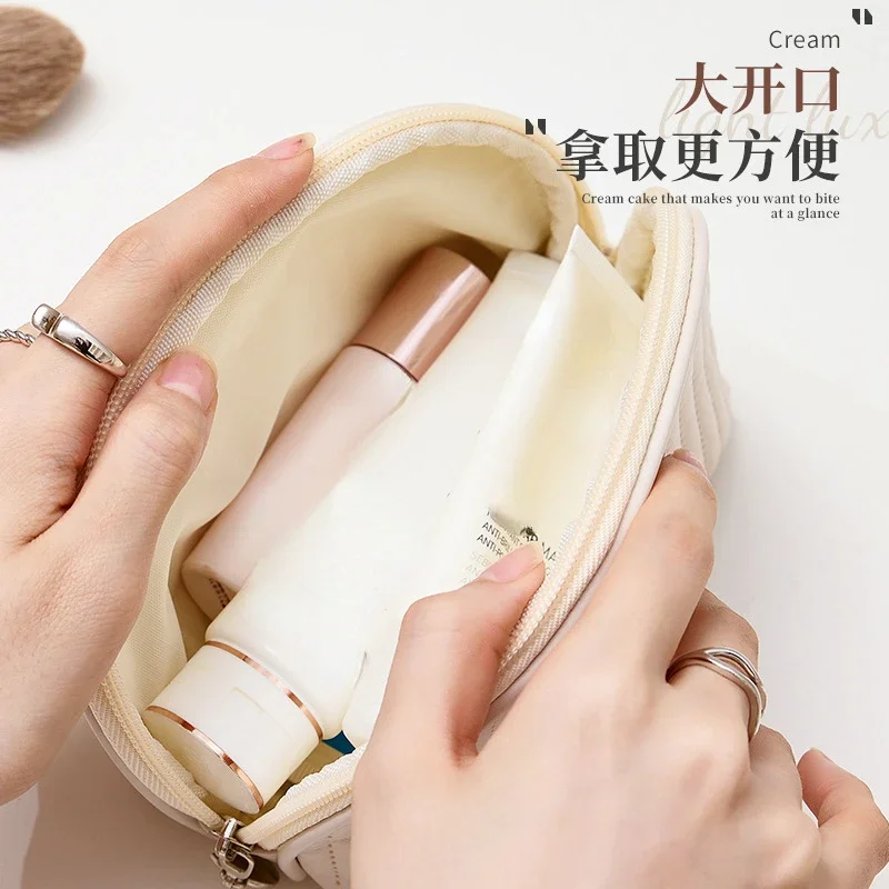 Portable Girl Leather Makeup Bag Women Cosmetic Bag Outdoor Waterproof Toiletries Organizer Female Beauty Bags Makeup Organizer